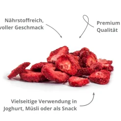 Gefriergetrocknete Erdbeerscheiben