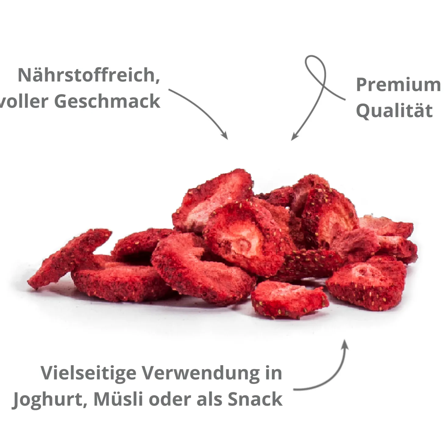 Gefriergetrocknete Erdbeerscheiben