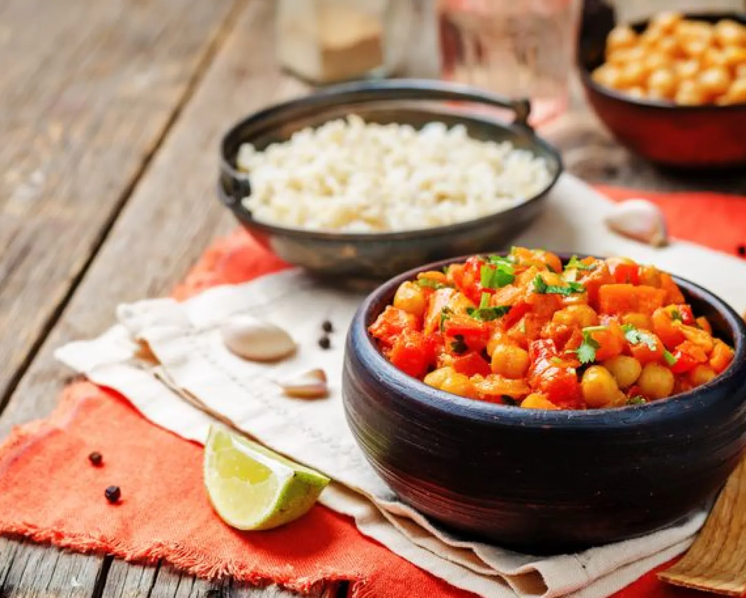 Kichererbsen Curry mit geräuchertem Paprika und Thai Curry