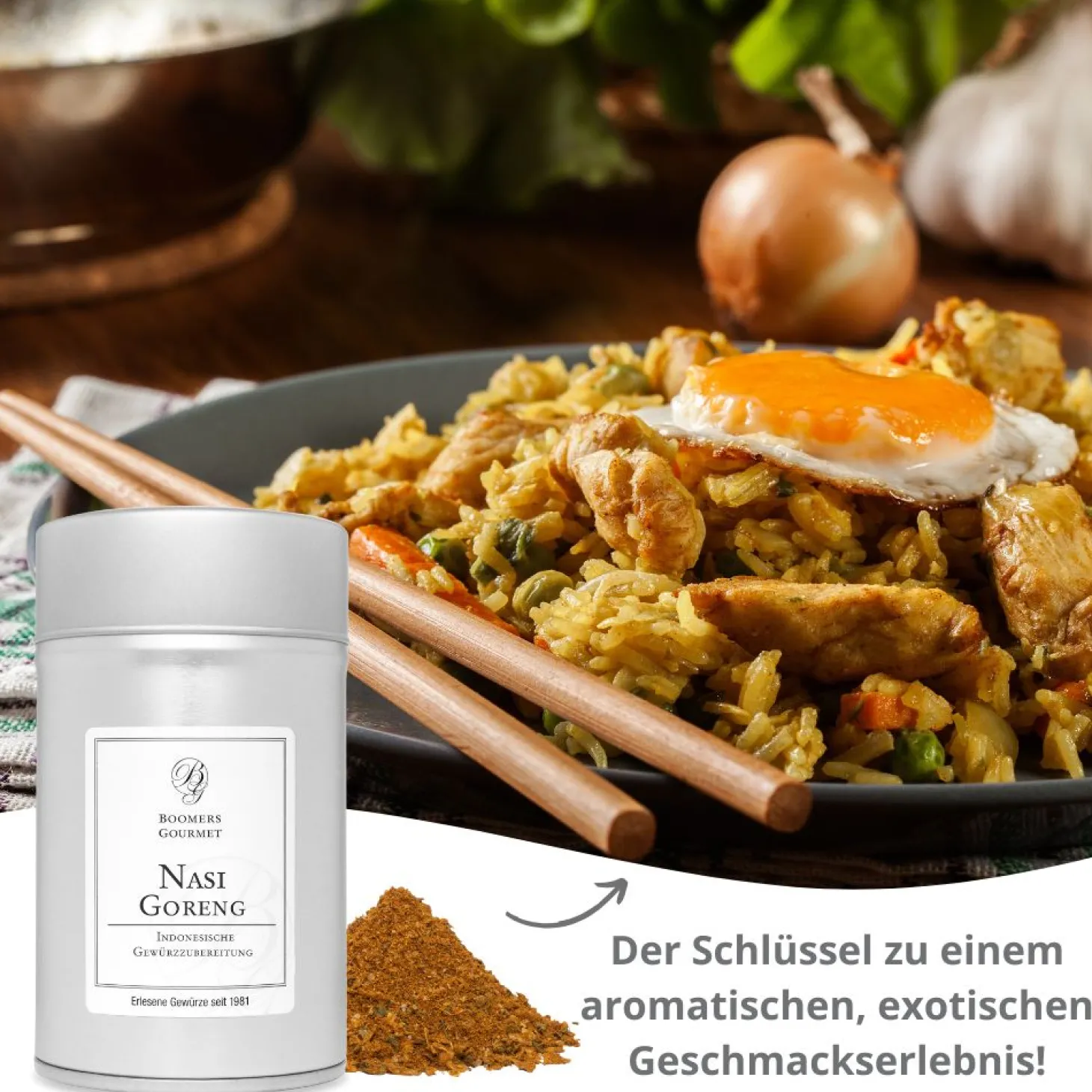 Nasi Goreng Indonesische Gewürzzubereitung